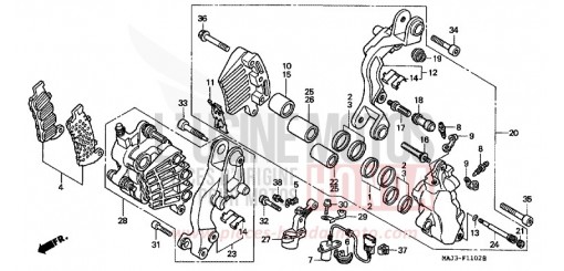 VORDERRAD-BREMSSATTEL (ST1100AT/AV/AW) ST1100AW de 1998